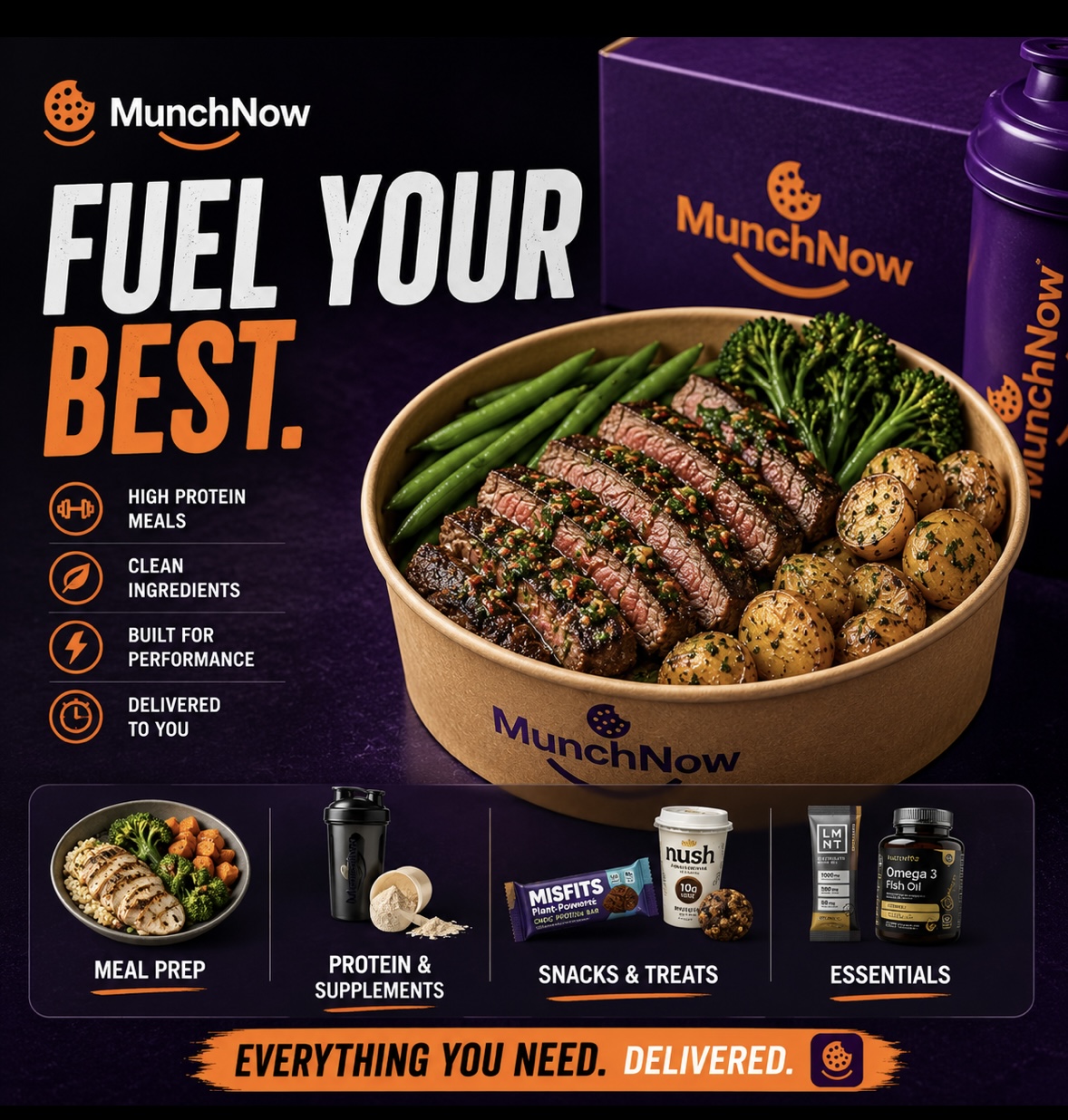 Munch Now Fuel Your Best steak bowl